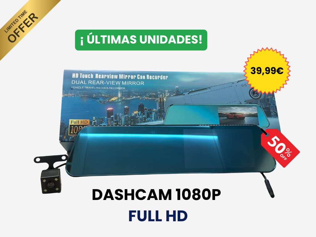 Dashcam con camara de marcha atras 1080p